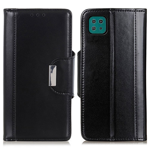 Leather Case Stands Flip Cover Holder M13L for Samsung Galaxy A22 5G Black