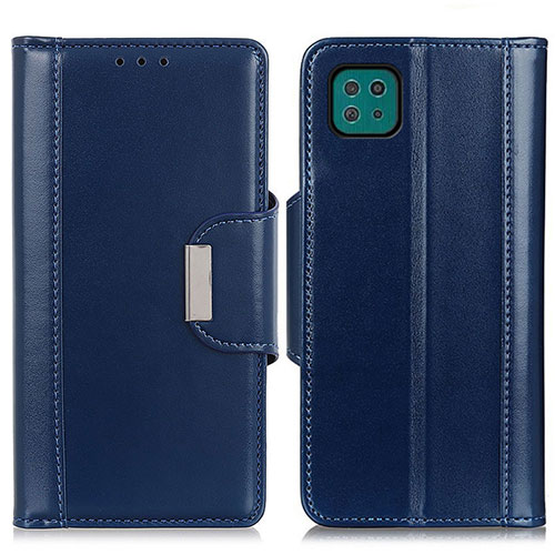 Leather Case Stands Flip Cover Holder M13L for Samsung Galaxy A22 5G Blue