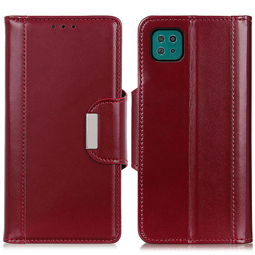 Leather Case Stands Flip Cover Holder M13L for Samsung Galaxy A22 5G Red