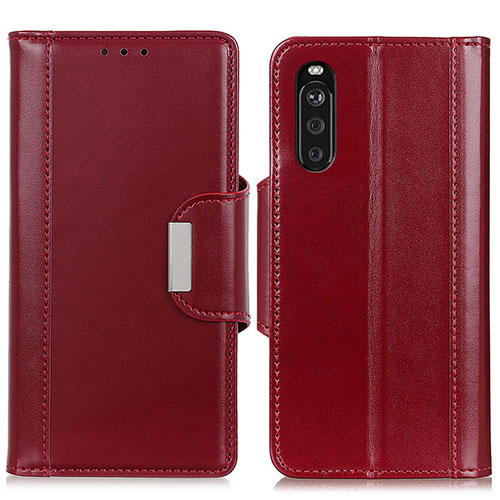 Leather Case Stands Flip Cover Holder M13L for Sony Xperia 10 III SO-52B Red