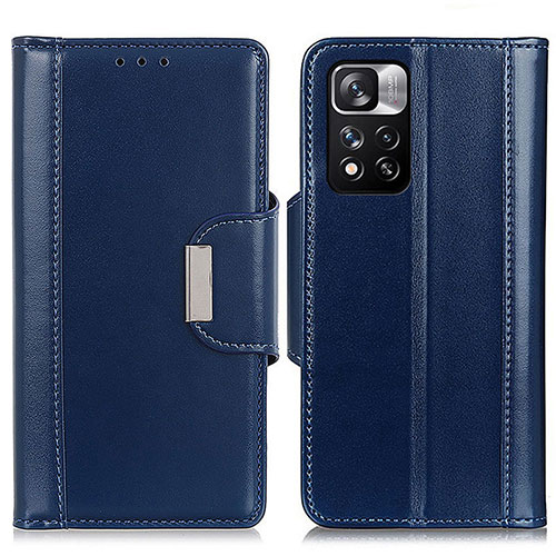 Leather Case Stands Flip Cover Holder M13L for Xiaomi Poco X4 NFC Blue