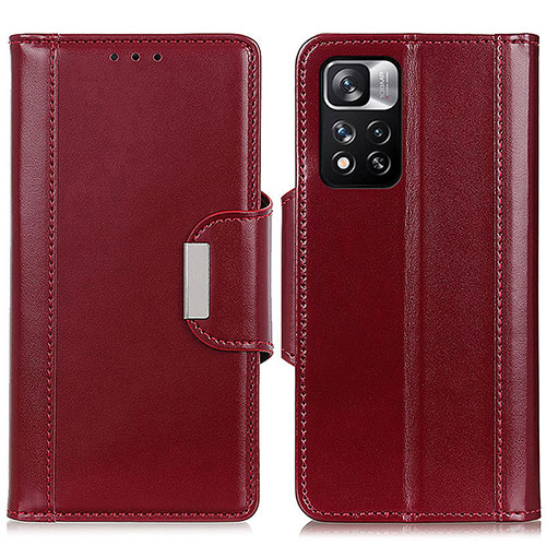 Leather Case Stands Flip Cover Holder M13L for Xiaomi Poco X4 NFC Red