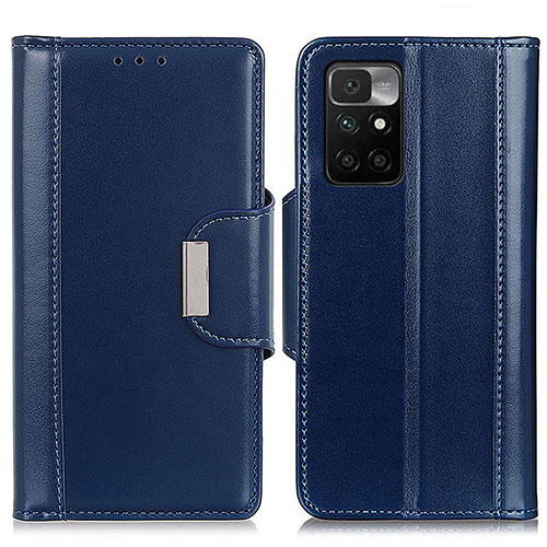 Leather Case Stands Flip Cover Holder M13L for Xiaomi Redmi 10 (2022) Blue