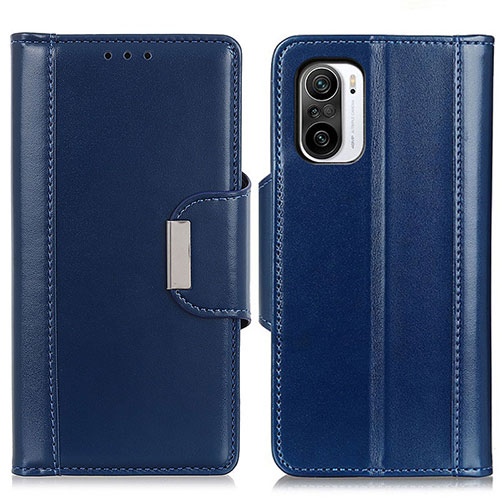 Leather Case Stands Flip Cover Holder M13L for Xiaomi Redmi K40 5G Blue