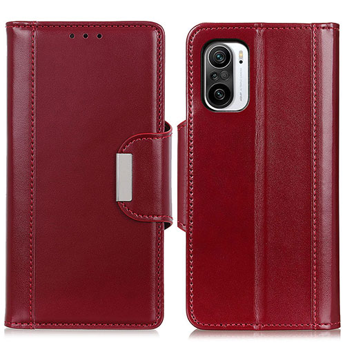 Leather Case Stands Flip Cover Holder M13L for Xiaomi Redmi K40 5G Red