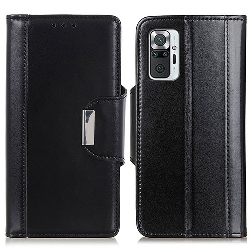 Leather Case Stands Flip Cover Holder M13L for Xiaomi Redmi Note 10 Pro 4G Black