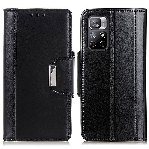 Leather Case Stands Flip Cover Holder M13L for Xiaomi Redmi Note 11 5G Black