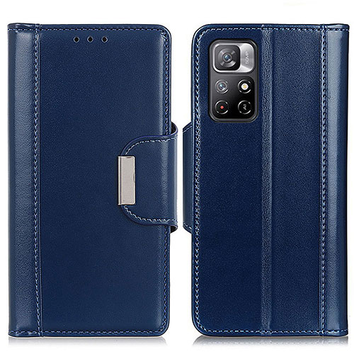 Leather Case Stands Flip Cover Holder M13L for Xiaomi Redmi Note 11 5G Blue