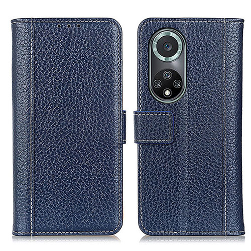 Leather Case Stands Flip Cover Holder M14L for Huawei Honor 50 Pro 5G Blue