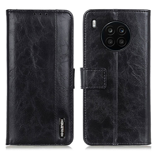 Leather Case Stands Flip Cover Holder M14L for Huawei Nova 8i Black
