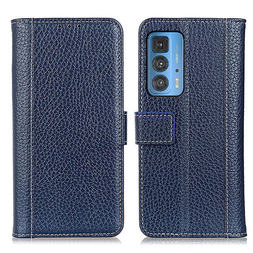 Leather Case Stands Flip Cover Holder M14L for Motorola Moto Edge 20 Pro 5G Blue