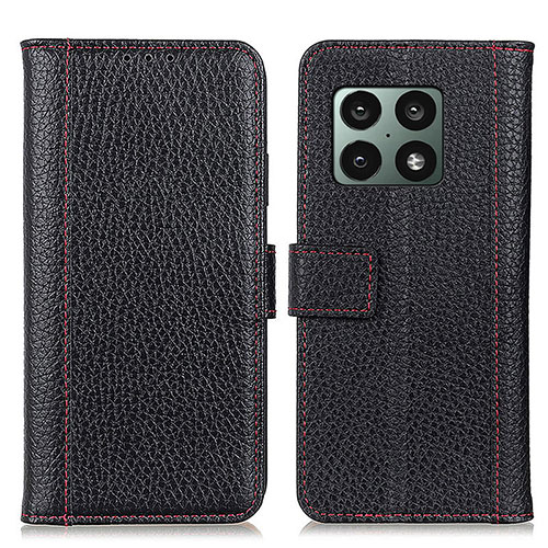 Leather Case Stands Flip Cover Holder M14L for OnePlus 10 Pro 5G Black