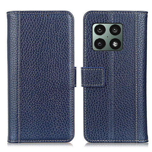 Leather Case Stands Flip Cover Holder M14L for OnePlus 10 Pro 5G Blue