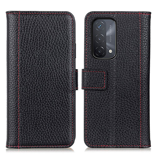 Leather Case Stands Flip Cover Holder M14L for Oppo A93 5G Black