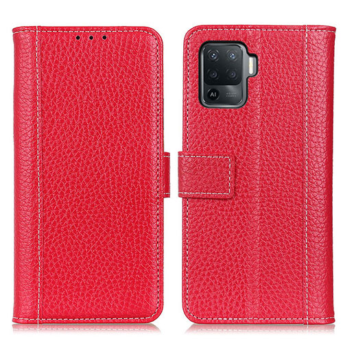 Leather Case Stands Flip Cover Holder M14L for Oppo A94 4G Red