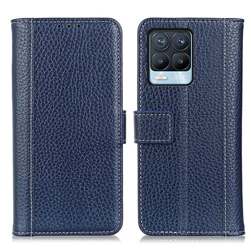 Leather Case Stands Flip Cover Holder M14L for Realme 8 4G Blue