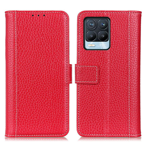 Leather Case Stands Flip Cover Holder M14L for Realme 8 4G Red