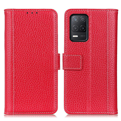 Leather Case Stands Flip Cover Holder M14L for Realme 9 5G India Red