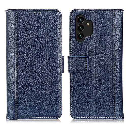 Leather Case Stands Flip Cover Holder M14L for Samsung Galaxy A04s Blue