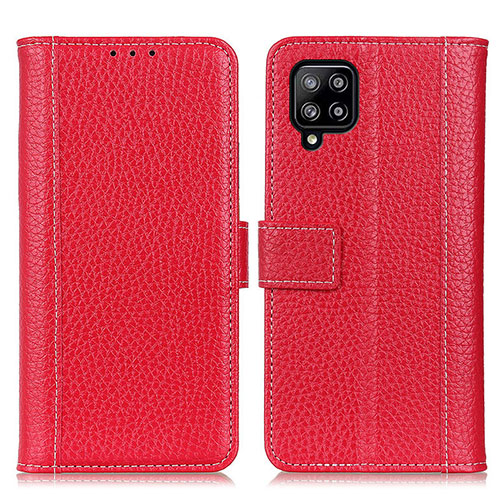 Leather Case Stands Flip Cover Holder M14L for Samsung Galaxy A22 4G Red