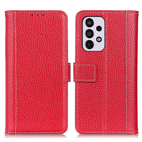 Leather Case Stands Flip Cover Holder M14L for Samsung Galaxy A33 5G Red