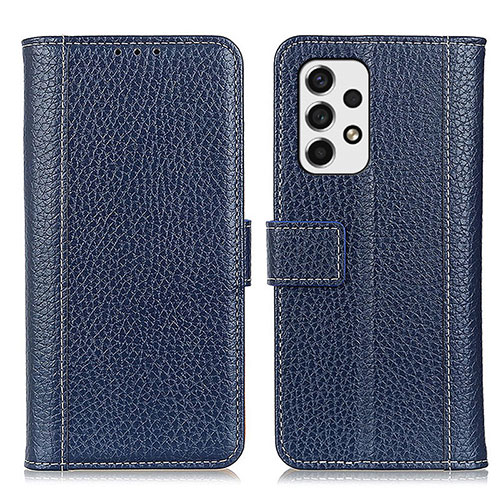 Leather Case Stands Flip Cover Holder M14L for Samsung Galaxy A53 5G Blue