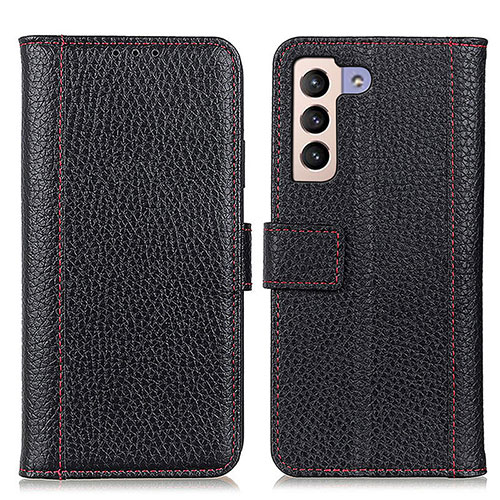 Leather Case Stands Flip Cover Holder M14L for Samsung Galaxy S21 Plus 5G Black