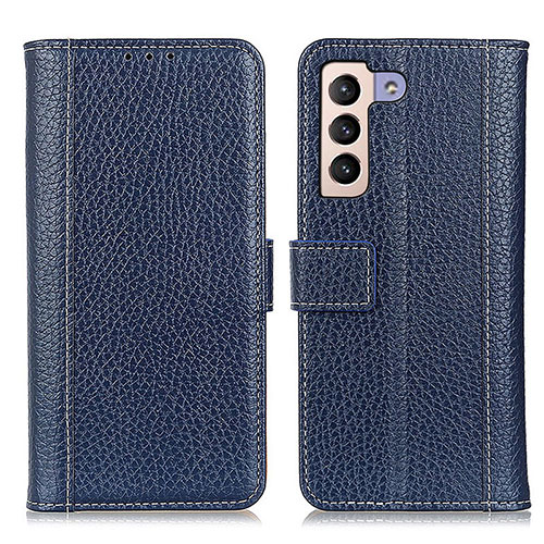 Leather Case Stands Flip Cover Holder M14L for Samsung Galaxy S21 Plus 5G Blue