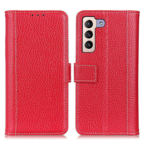 Leather Case Stands Flip Cover Holder M14L for Samsung Galaxy S21 Plus 5G Red