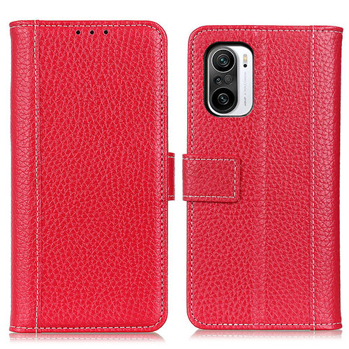 Leather Case Stands Flip Cover Holder M14L for Xiaomi Mi 11i 5G Red