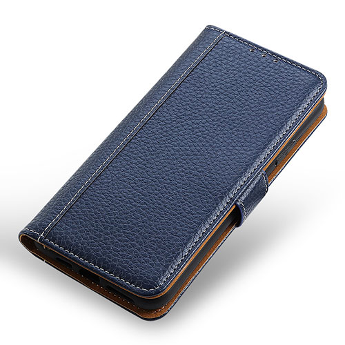 Leather Case Stands Flip Cover Holder M14L for Xiaomi Redmi Note 10S 4G Blue