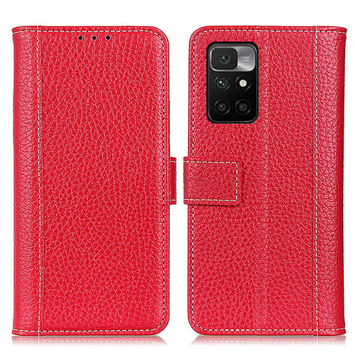 Leather Case Stands Flip Cover Holder M14L for Xiaomi Redmi Note 11 4G (2021) Red