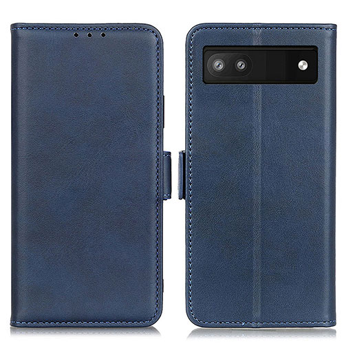 Leather Case Stands Flip Cover Holder M15L for Google Pixel 6a 5G Blue