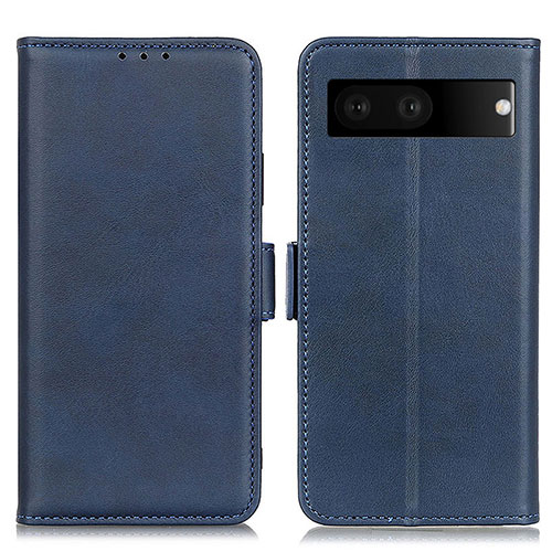 Leather Case Stands Flip Cover Holder M15L for Google Pixel 7 5G Blue