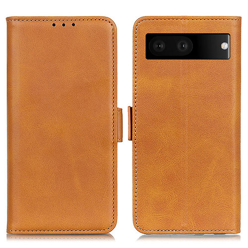 Leather Case Stands Flip Cover Holder M15L for Google Pixel 7 5G Light Brown