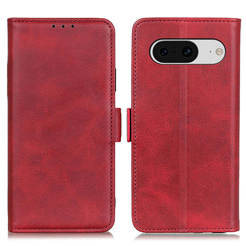 Leather Case Stands Flip Cover Holder M15L for Google Pixel 8 5G Red