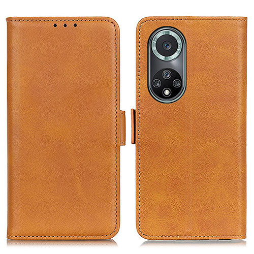 Leather Case Stands Flip Cover Holder M15L for Huawei Honor 50 Pro 5G Light Brown