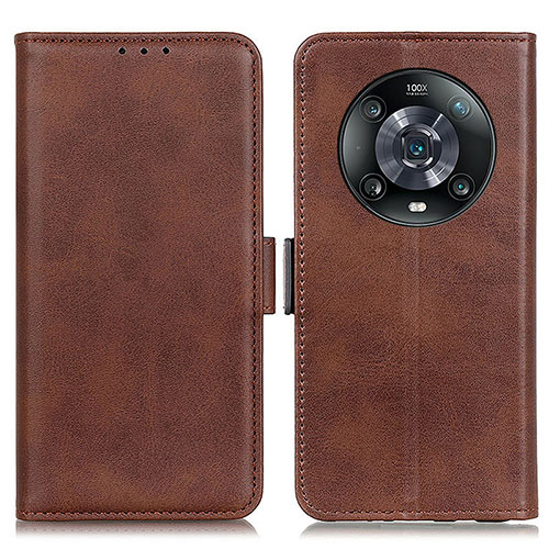 Leather Case Stands Flip Cover Holder M15L for Huawei Honor Magic4 Pro 5G Brown