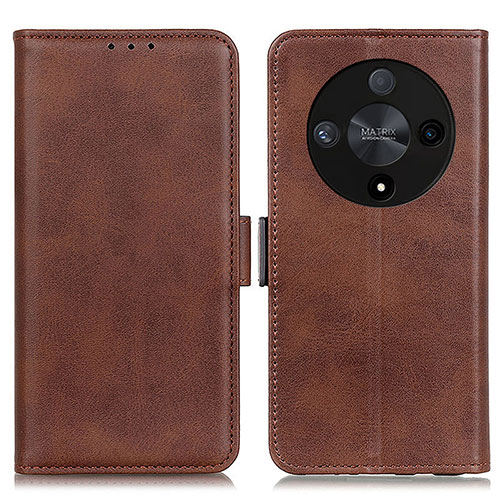 Leather Case Stands Flip Cover Holder M15L for Huawei Honor Magic6 Lite 5G Brown