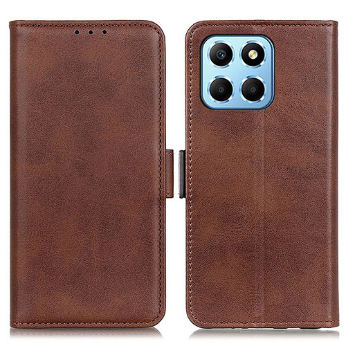 Leather Case Stands Flip Cover Holder M15L for Huawei Honor X6 Brown