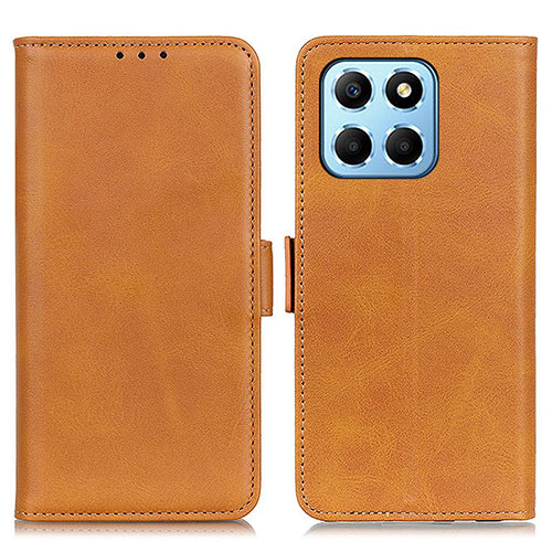 Leather Case Stands Flip Cover Holder M15L for Huawei Honor X8 5G Light Brown