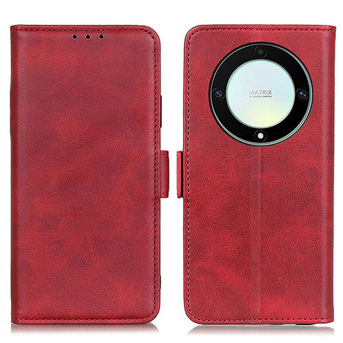 Leather Case Stands Flip Cover Holder M15L for Huawei Honor X9a 5G Red