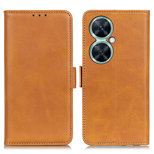 Leather Case Stands Flip Cover Holder M15L for Huawei Nova 11i Light Brown