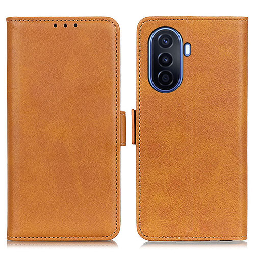 Leather Case Stands Flip Cover Holder M15L for Huawei Nova Y70 Light Brown