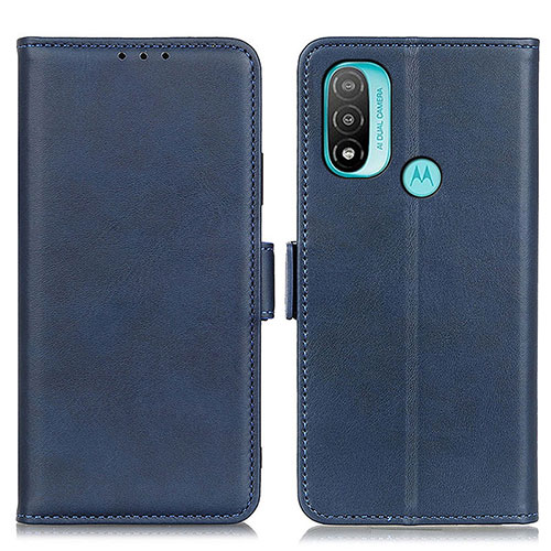 Leather Case Stands Flip Cover Holder M15L for Motorola Moto E30 Blue