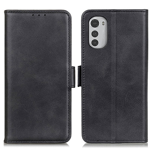 Leather Case Stands Flip Cover Holder M15L for Motorola Moto E32 Black