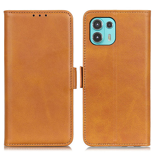 Leather Case Stands Flip Cover Holder M15L for Motorola Moto Edge 20 Lite 5G Light Brown