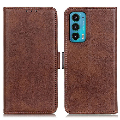 Leather Case Stands Flip Cover Holder M15L for Motorola Moto Edge Lite 5G Brown