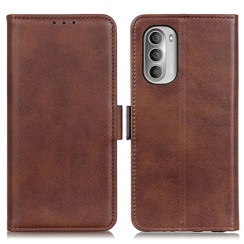 Leather Case Stands Flip Cover Holder M15L for Motorola Moto G Stylus (2022) 4G Brown