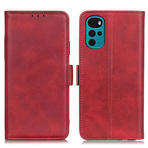 Leather Case Stands Flip Cover Holder M15L for Motorola Moto G22 Red